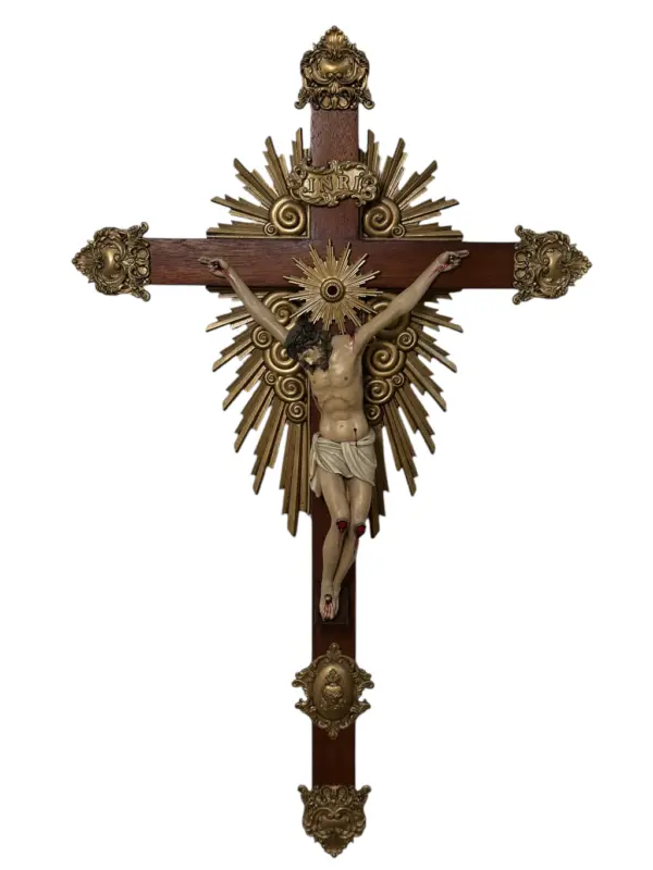 Crucifixo "Redentor" - 52 cm -parede - Prata ou Dourado - Image 4