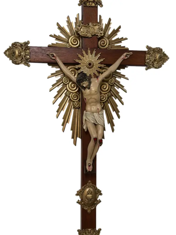 Crucifixo "Redentor" - 52 cm -parede - Prata ou Dourado - Image 3