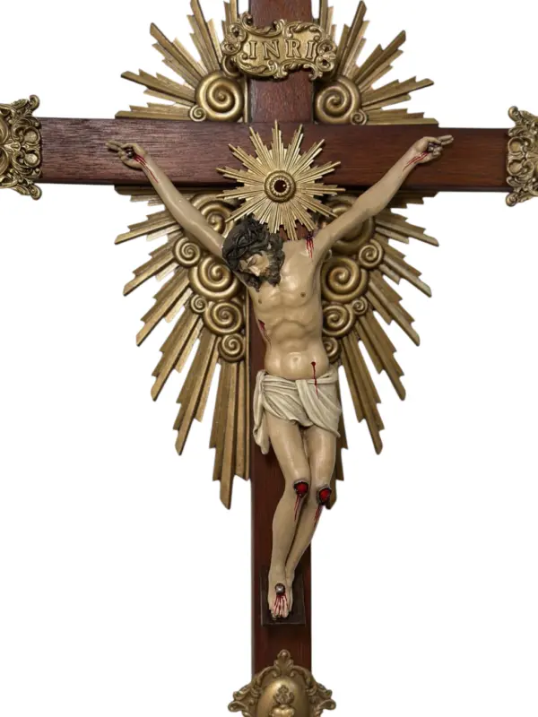 Crucifixo "Redentor" - 52 cm -parede - Prata ou Dourado - Image 2
