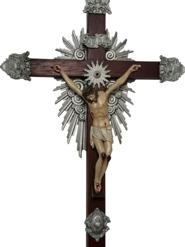 Crucifixo "Redentor" - 35 cm - parede - Prata ou Dourado - Image 2