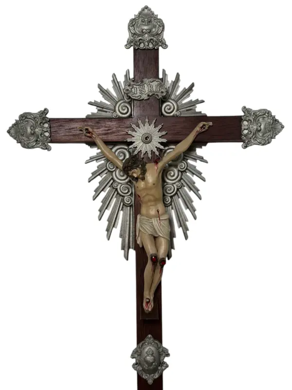 Crucifixo "Redentor" - 35 cm - parede - Prata ou Dourado - Image 3