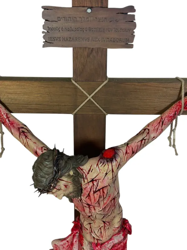 Crucifixo "Salus in Christo" - com base | 106 cm - Image 4