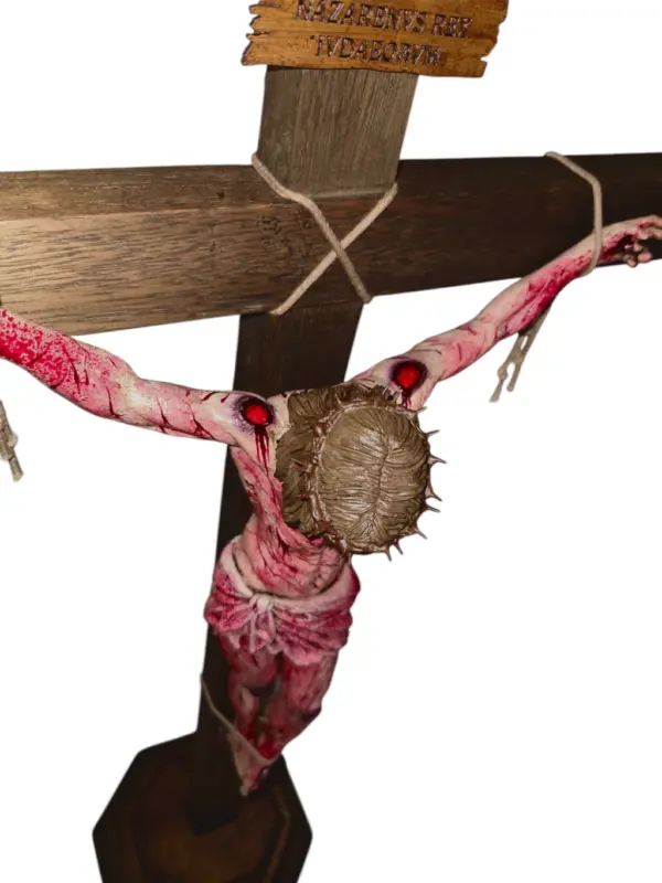 Crucifixo "Por Tuas Chagas" - CLÁSSICO | com base | 70 cm - Image 5