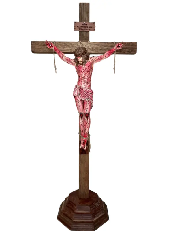 Crucifixo "Por Tuas Chagas" - CLÁSSICO | com base | 70 cm - Image 4