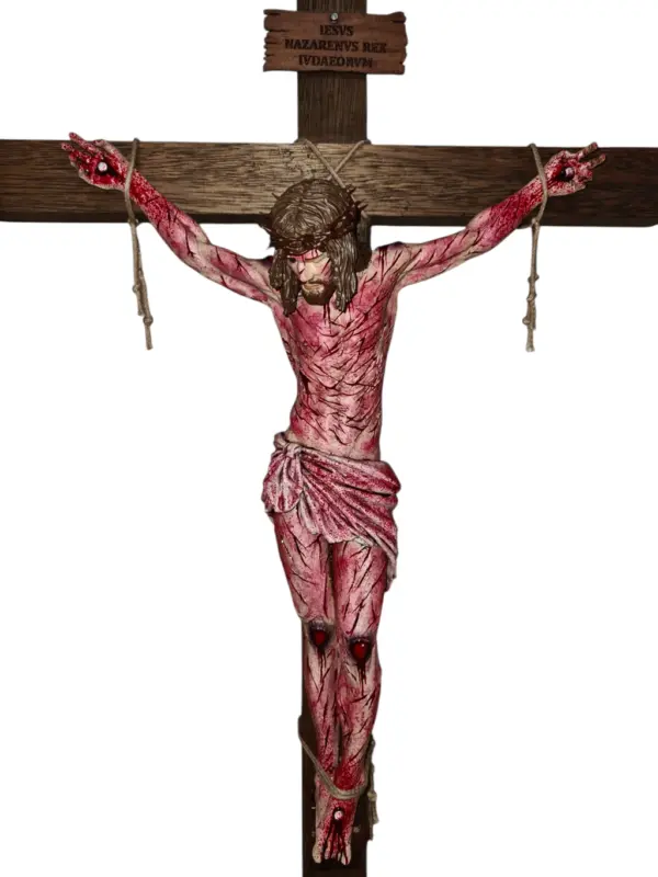 Crucifixo "Por Tuas Chagas" - CLÁSSICO | com base | 70 cm